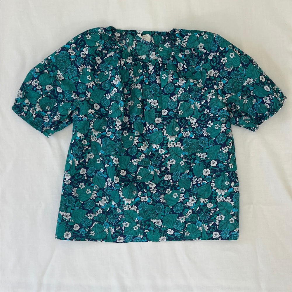 Crewcuts Cotton Poplin Floral Blouse. Sz 12-14
